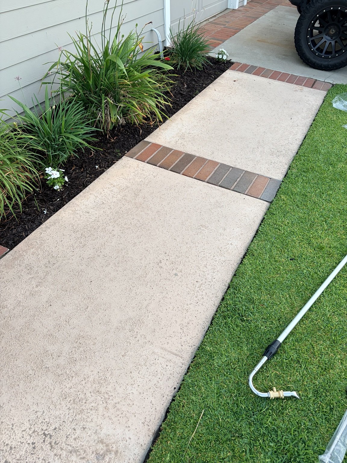 Clean exterior walkway